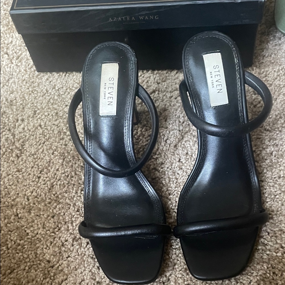 Steven Black Strappy Heeled Sandals